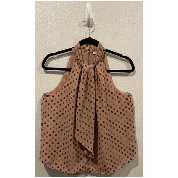 JOIE Leikyn Sash Tan Black Halter Blouse - Picture 3 of 6